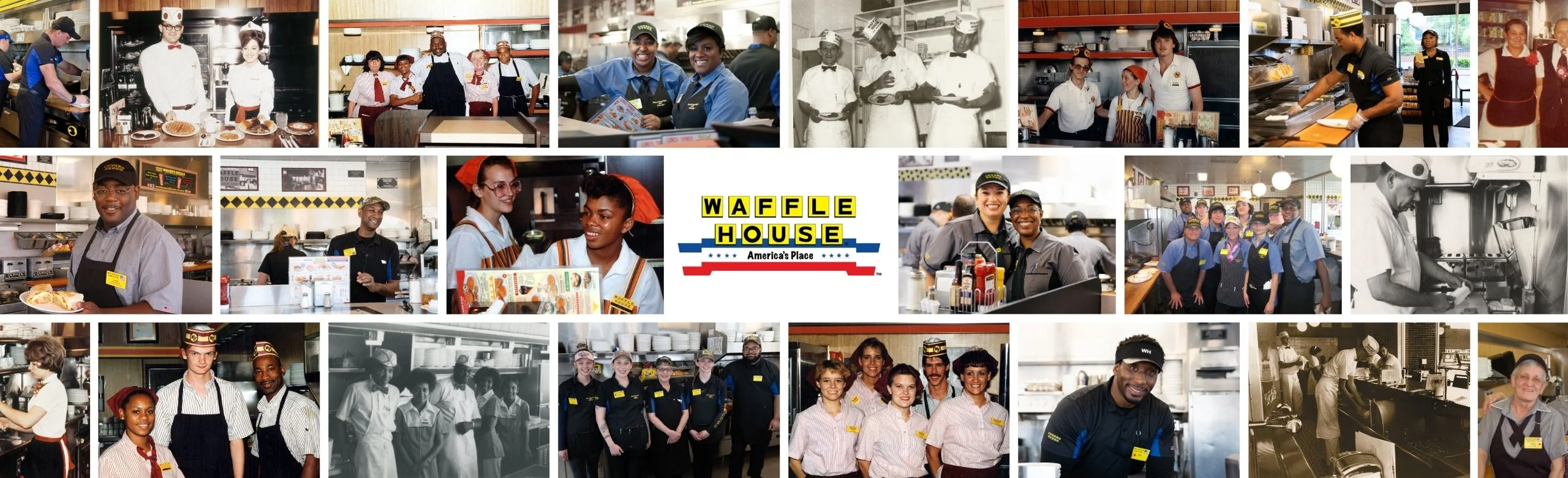 Waffle House associate collage